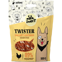 Recompense pentru caini Mr. Bandit TWISTER, pui, 500g Recompense pentru caini Mr. Bandit TWISTER, pui, 500g