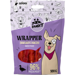 Recompense pentru caini Mr. Bandit WRAPPER, sticks, rata, 500g Recompense pentru caini Mr. Bandit WRAPPER, sticks, rata, 500g