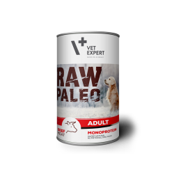 Hrana umeda pentru caini, RAW PALEO, conserva monoproteica, adult, carne de vita, 400 g