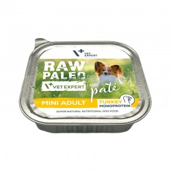 Hrana umeda pentru caini, adult, RAW PALEO PATE, curcan, 150 g