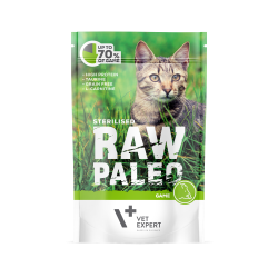 Hrana umeda pentru pisici, RAW PALEO CAT, STERILISED, carne de vanat, 100 g