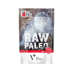 Hrana umeda pentru pisici, RAW PALEO CAT, adult, carne de vita, 100 g