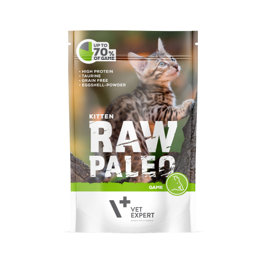 Hrana umeda pentru pisici, RAW PALEO KITTEN, carne de vanat, 100 g Hrana umeda pentru pisici, RAW PALEO KITTEN, carne de vanat, 100 g