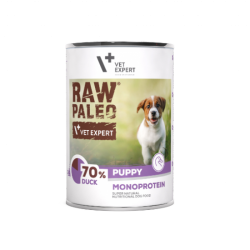Hrana umeda pentru caini, puppy, RAW PALEO, rata, 400 g
