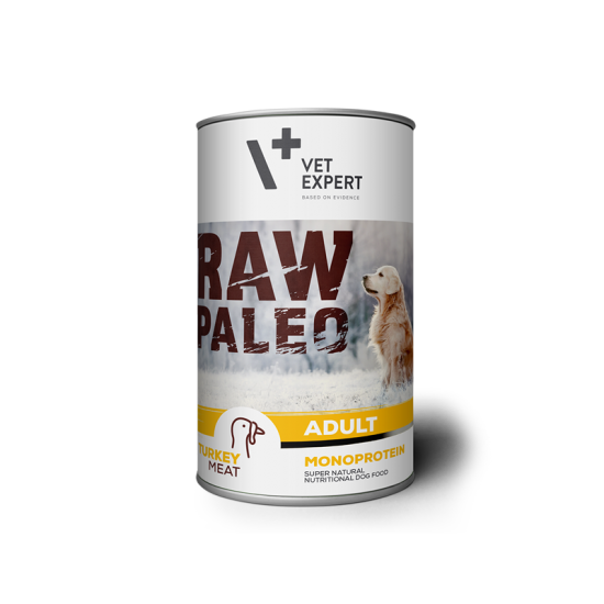 Hrana umeda pentru caini, RAW PALEO, adult, carne de curcan, 800 g