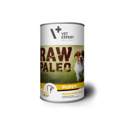 Hrana umeda pentru caini, RAW PALEO Puppy, conserva monoproteica, carne de curcan, 400 g
