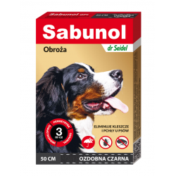 Zgarda antiparazitara caini, SABUNOL DOG GPI, 10-25 kg, neagra, 50 cm Zgarda antiparazitara caini, SABUNOL DOG GPI, 10-25 kg, neagra, 50 cm