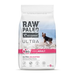 Hrană uscată pentru câini adulți Raw Paleo Ultra Pork, talie mică, 8 kg
